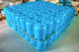 Gas cylinders painted RAL colous